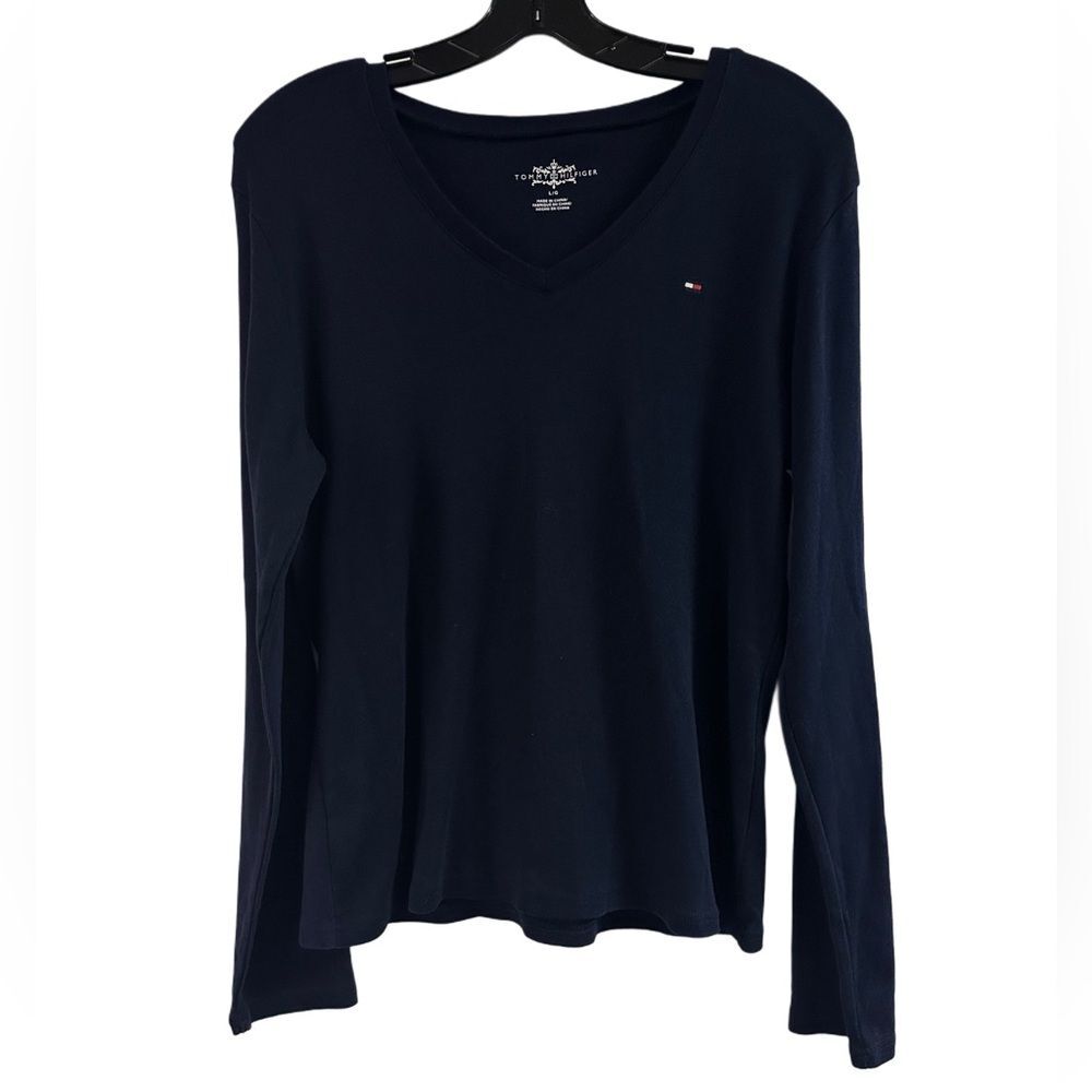 Tommy Hilfiger Navy Blue Logo Top Size L